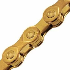 KMC X10 10 Speed Bike Chain 116 Links Ti Nitride Gold Chains / Chain Guides