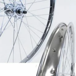 KT PRODUCTS Wheelsets KT 26" Chrome Cruiser Steel Wheels Coaster Brake 3/8" Bolt