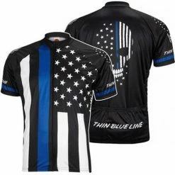 World Jerseys Thin Blue Line Mens Cycling Jersey